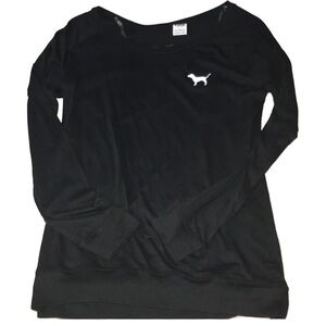 🆕 VS Pink Black Long Sleeve Logo On Back S